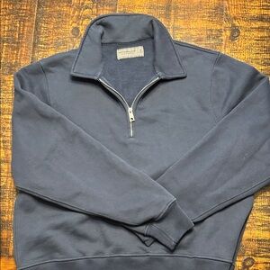 Abercrombie & Fitch Men's Dark Blue Zip-Up Sweater